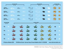 German Heavy Panzer Battalion Set 1 Decal Sheet 28mm Rubicon Models