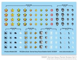 German Heavy Panzer Battalion Set 2 Decal Sheet 28mm Rubicon Models