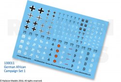 Rubicon Models German African Campaign Set 1 Decal Sheet 28mm