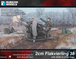 Rubicon Models 2cm Flakvierling 38 with SdAh 51/52 Trailer & Crew 28mm