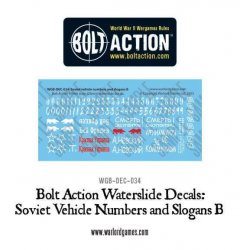 Warlord Games Bolt Action Soviet Slogans and Numbers B Decals