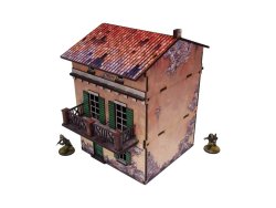 H00292 WW2 Italy Balcony House 28mm Micro Art Studio