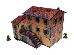 H00293 WW2 Italy Large House 28mm Micro Art Studio