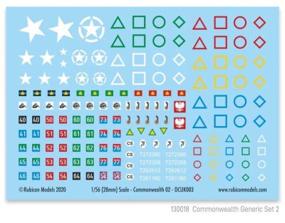 Zoom bild av Commonwealth Generic Set 2 Decal Sheet 28mm Rubicon Models