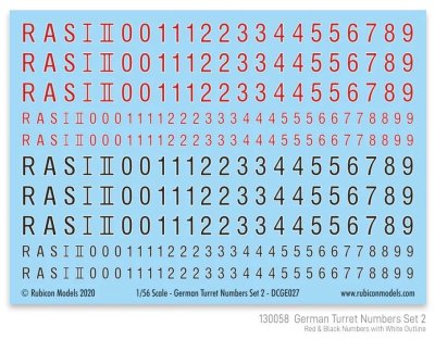 Zoom bild av German Turret Numbers Set 2 28mm Rubicon Models