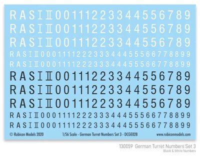 Zoom bild av German Turret Numbers Set 3 28mm Rubicon Models