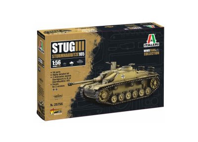 Zoom bild av 25756 Stug III - Sturmhaubitze 105 1:56 Italeri
