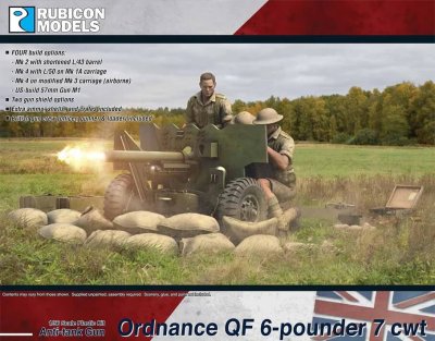 280139 QF 6 Pounder 7cwt 28mm Rubicon Models