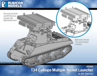 Rubicon Models T34 Calliope Tank Mounted MRL for M4 Sherman 28mm