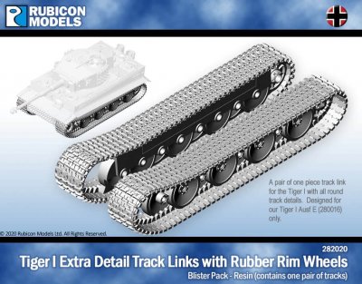 Tiger I Extra Detail Track Link with Rubber Rim Wheels Rubicon Models 28mm