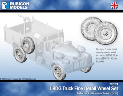LRGD Truck Fine Detail Wheel Set Rubicon Models 28mm