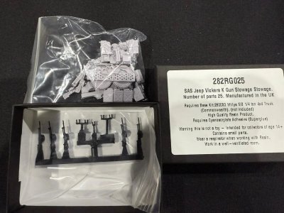 282RG025 SAS Jeep Vickers K Gun 28mm Rubicon Models