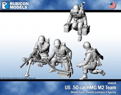 Rubicon Models US .50 Cal HMG M2 Team 28mm