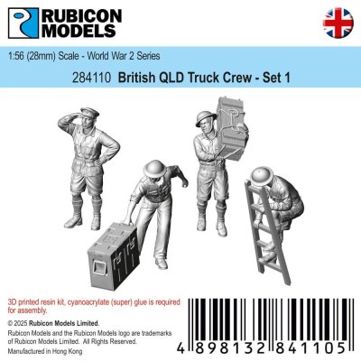 Zoom bild av 284110 British QLD Truck Crew Set 1 28mm Rubicon Models