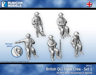 Zoom bild av British QLT Truck Passengers Set 1 28mm Rubicon Models