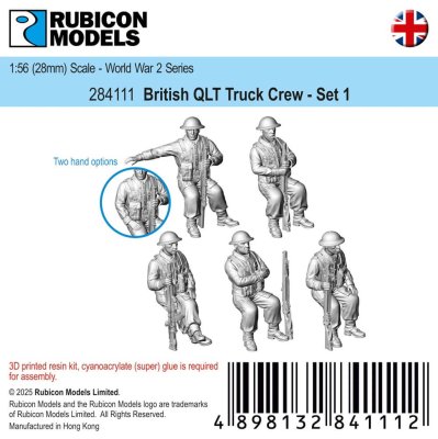 Zoom bild av 284111 British QLT Truck Passengers Set 1 28mm Rubicon Models