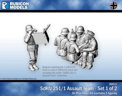 Zoom bild av SdKfz 251/1 Assault Team (Set 1 of 2) 28mm Rubicon Models