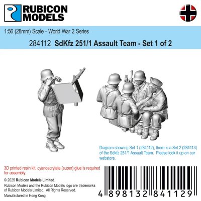 Zoom bild av 284112 SdKfz 251/1 Assault Team (Set 1 of 2) 28mm Rubicon Models