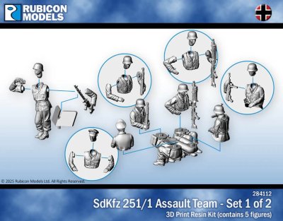 Zoom bild av SdKfz 251/1 Assault Team (Set 1 of 2) 28mm