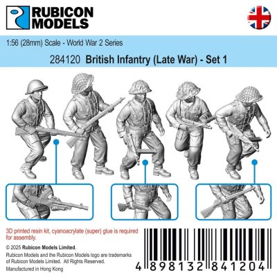 Zoom bild av 284120 British Infantry (Late War) - Set 1 28mm Rubicon Models
