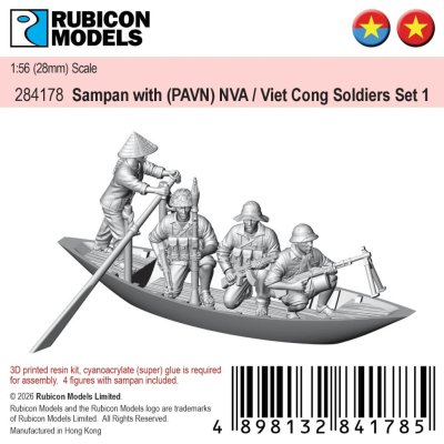 Zoom bild av Sampan with (PAVN) NVA / Viet Cong Soldiers Set 1