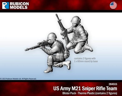Zoom bild av 284515 US Army team with M21 Sniper Rifle Scale 28mm Rubicon Models