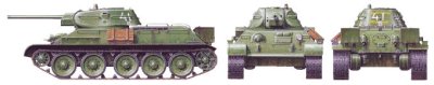 Zoom bild av Russian Tank T34/76 Model 1941 (Cast Turret) 1/48 Tamiya