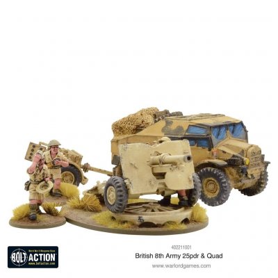 Zoom bild av 8th Army 25 pounder Light Artillery, Quad & Limber