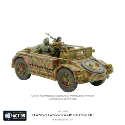 Zoom bild av 402418006 SPA-Viberti Camionetta AS. 42 with 47mm ATG 28mm Bolt Action Warlord Games