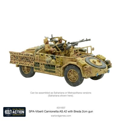 Zoom bild av 402418007 SPA-Viberti Camionetta AS. 42 With Breda 2cm Gun 28mm Bolt Action Warlord Games