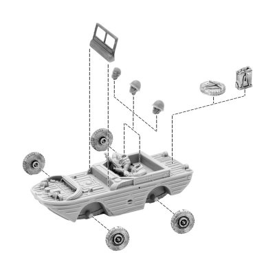 Zoom bild av Ford GPA Amphibious Jeep with US Army Crew Warlord