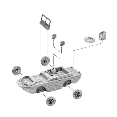 Ford GPA Amphibious Jeep with Soviet Army Crew Warlord Games