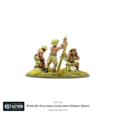 Zoom bild av 403011029 British 8th Army heavy mortar team (Western Desert) Warlord 28mm Bolt Action