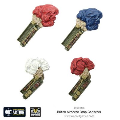 403011106 British Airborne drop canisters 28mm Bolt Action Warlord Games