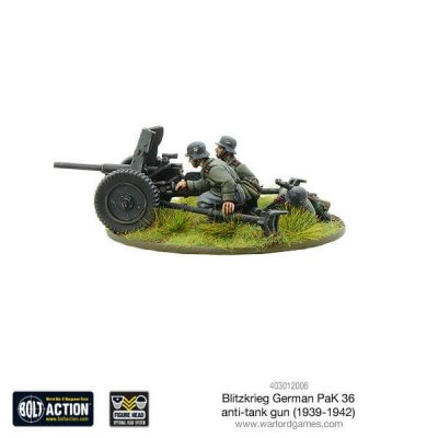 Zoom bild av Blitzkrieg German Pak 36 Anti-Tank Gun 28mm
