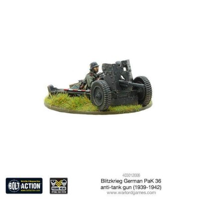 Zoom bild av Blitzkrieg German Pak 36 Anti-Tank Gun 28mm Bolt Action Warlord Games