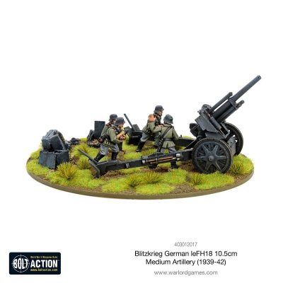 Zoom bild av 403012017 Blitzkrieg German LeFH 18 10.5cm Medium Artillery (1939-42) 28mm Bolt Action
