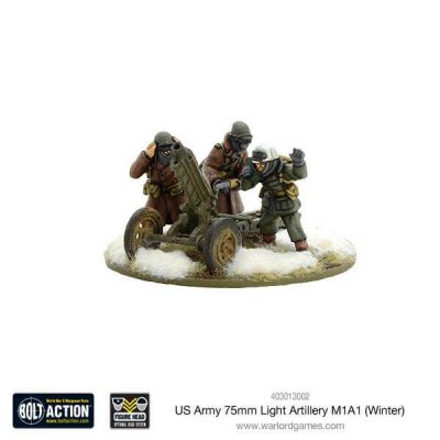 US Army 75mm Light Artillery M1A1 (Winter) 28mm Bolt Action Warlord Games