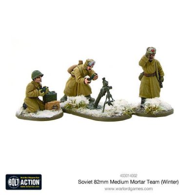 Soviet 82mm medium mortar team (Winter) 28mm Bolt Action Warlord Games