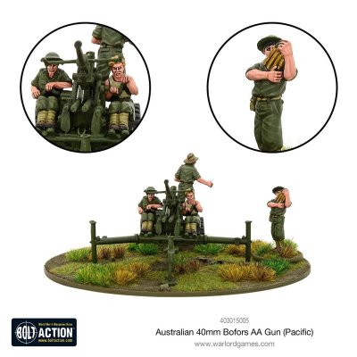 Zoom bild av 403015005 Australian 40mm Bofors AA gun (Pacific) 28mm Bolt Action