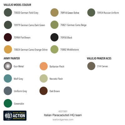 Zoom bild av Paint scheme Italian Paracadutisti HQ 28mm Bolt Action Warlord Games