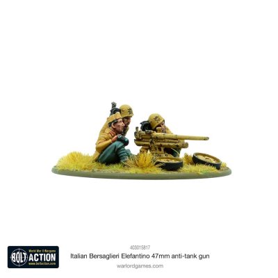 Zoom bild av 403015817 Italian Bersaglieri Elefantino 47mm anti-tank gun 28mm Bolt Action Warlord