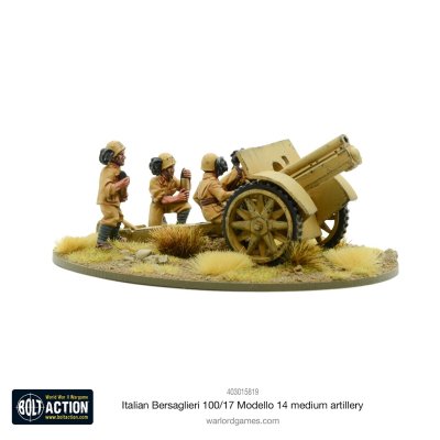 Zoom bild av 403015819 Italian Bersaglieri 100/17 Modello 14 medium artillery 28mm Bolt Action Warlord