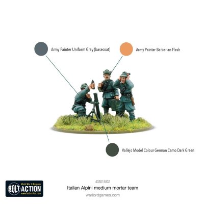 Zoom bild av Italian Alpini Medium Mortar team 28mm