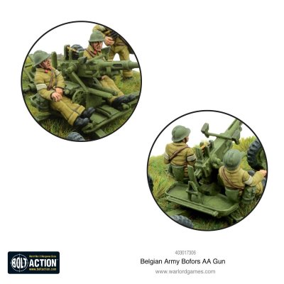 Zoom bild av Belgian Army Bofors AA gun 28mm Bolt Action Warlord Games