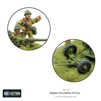 Zoom bild av Belgian Army Bofors AA gun 28mm Bolt Action