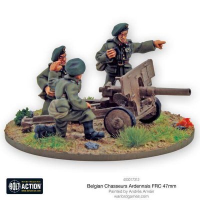 Zoom bild av Belgian Chasseurs Ardennais FRC 47mm anti-tank gun 28mm Bolt Action