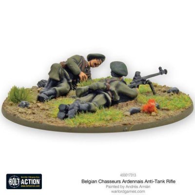 Zoom bild av Belgian Chasseurs Ardennais anti-tank rifle team 28mm Bolt Action