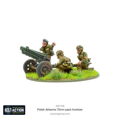 Zoom bild av 403017608 Polish Airborne 75mm pack howitzer 28mm Bolt Action