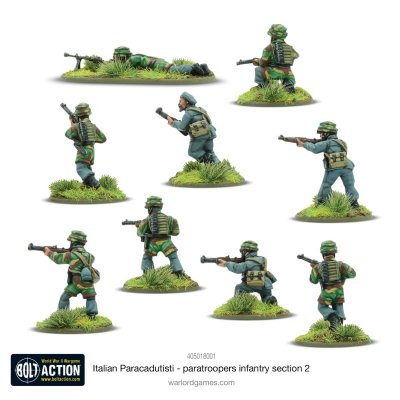 Zoom bild av 405018001 Italian Paracadutisti paratrooper infantry section 2 28mm Bolt Action Warlord Games